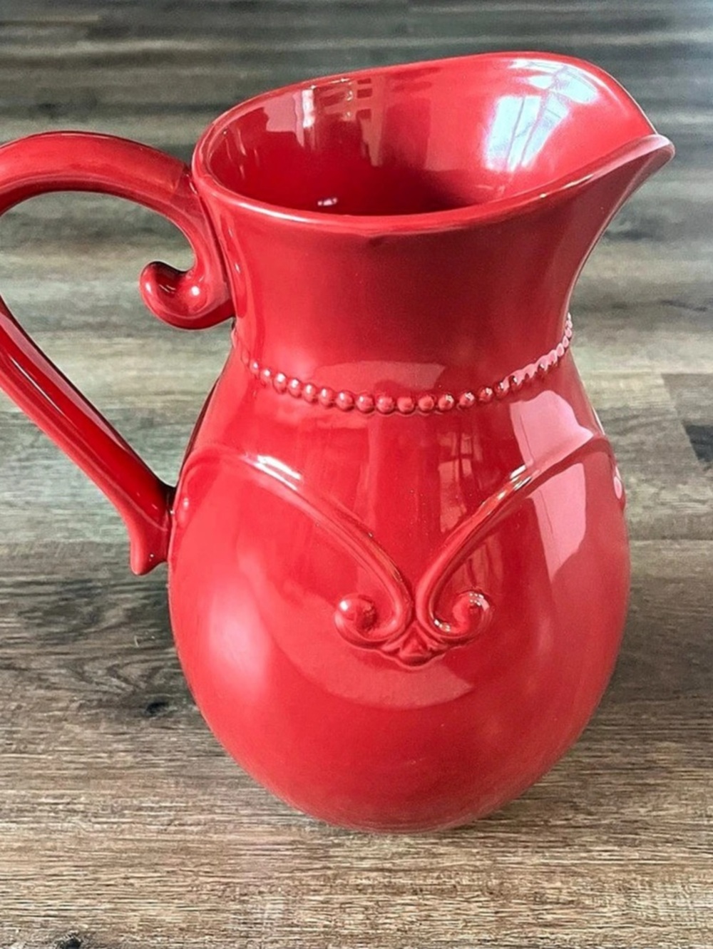 Princess House Pavillion Red Pitcher Like New